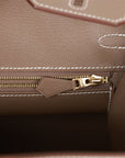 HMS Birkin Sellier 25 Etoupe Epsom Gold Hardware