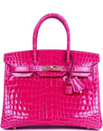 HMS Special Order (HSS) Birkin 30 Rose Scheherazade Shiny Niloticus Crocodile Gold Hardware