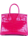 HMS Special Order (HSS) Birkin 30 Rose Scheherazade Shiny Niloticus Crocodile Gold Hardware
