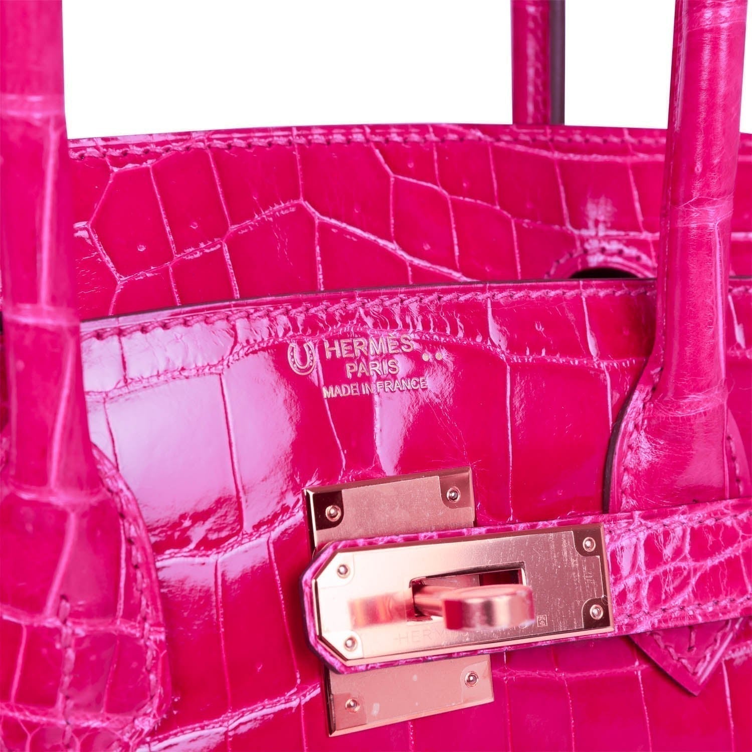 HMS Special Order (HSS) Birkin 30 Rose Scheherazade Shiny Niloticus Crocodile Gold Hardware