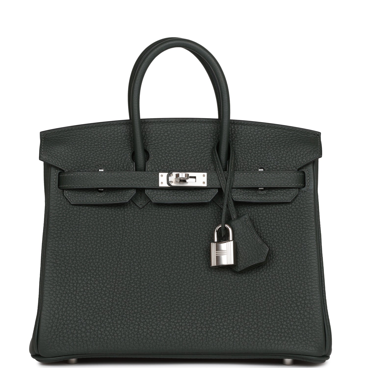 HMS Birkin 25 Vert Fonce Togo Palladium Hardware