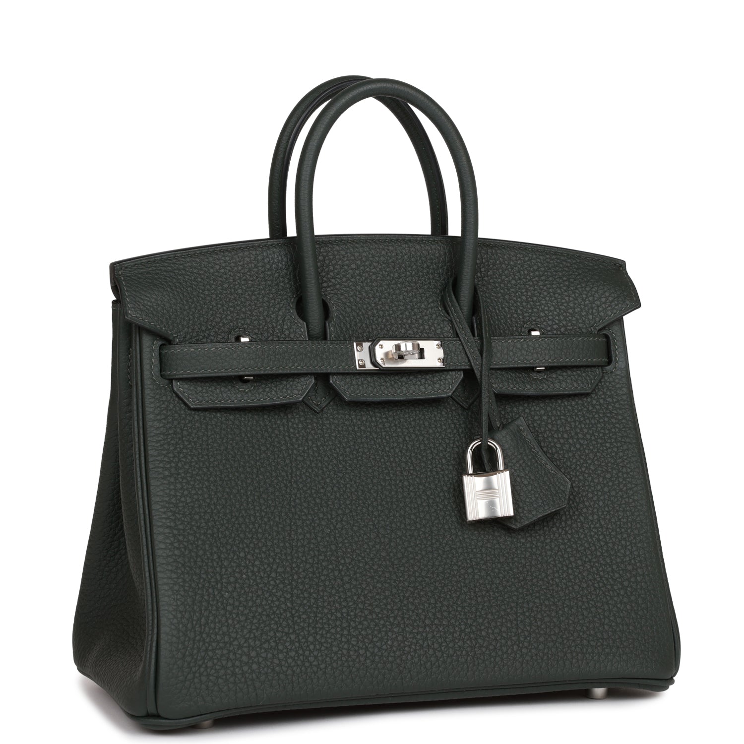 HMS Birkin 25 Vert Fonce Togo Palladium Hardware