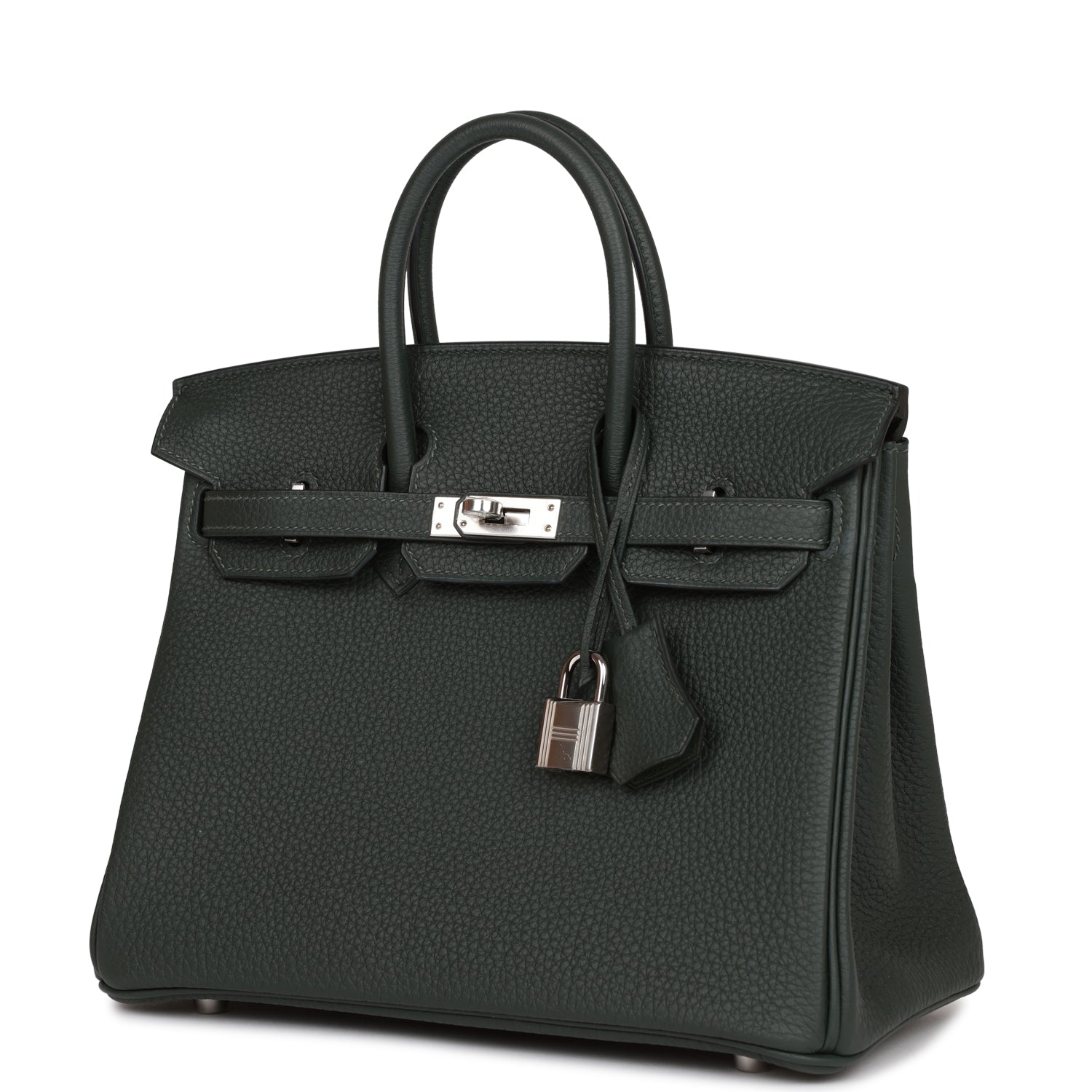 HMS Birkin 25 Vert Fonce Togo Palladium Hardware