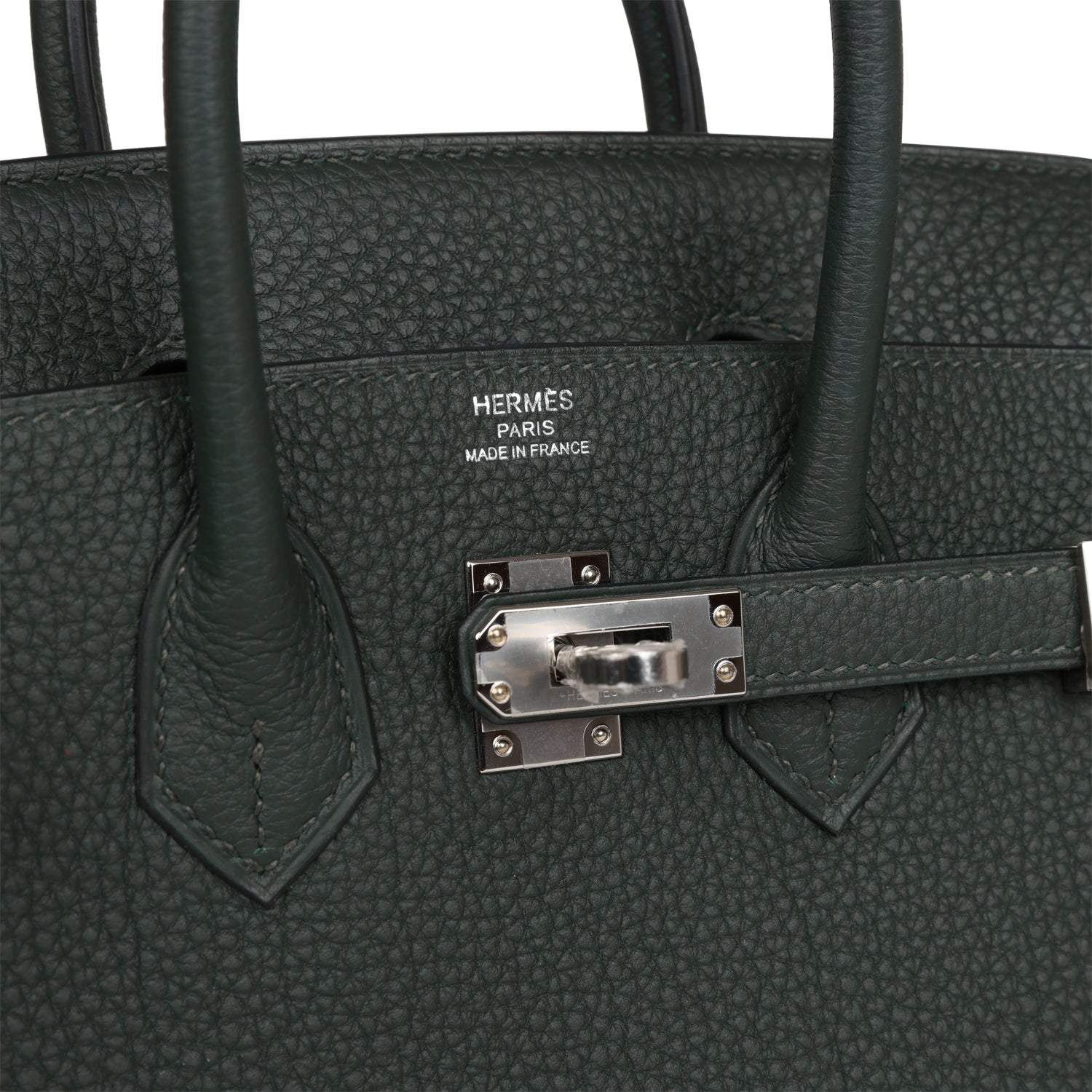 HMS Birkin 25 Vert Fonce Togo Palladium Hardware