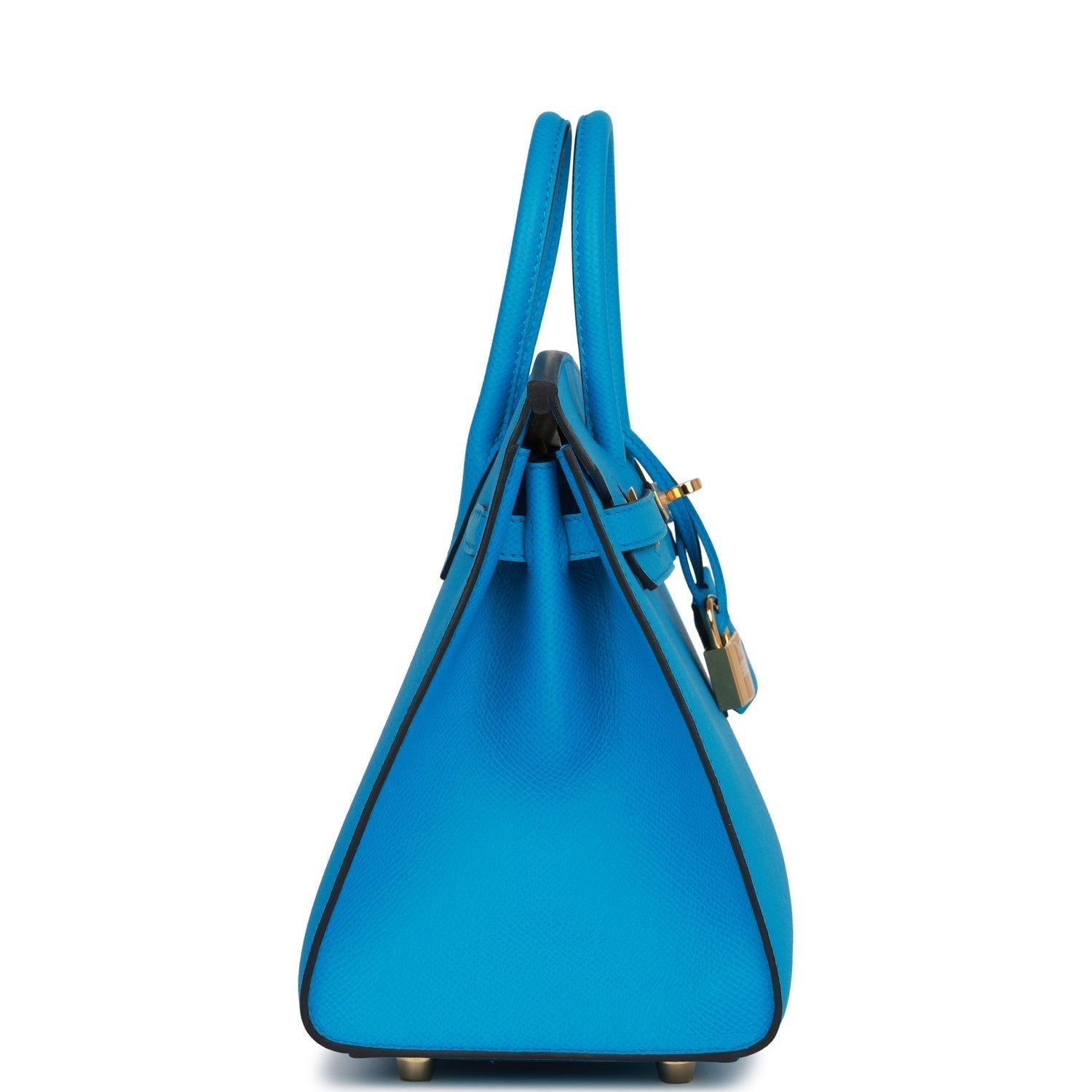 HMS Birkin Sellier 25 Bleu Frida Epsom Gold Hardware