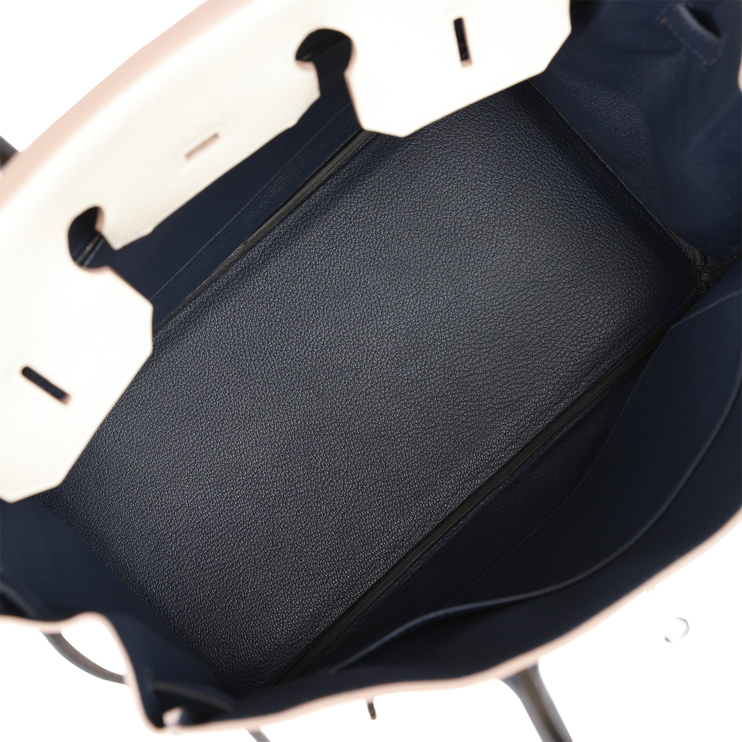 Top Quality HMS Special Order (HSS) Birkin 35 Craie and Bleu Nuit Togo Palladium Hardware