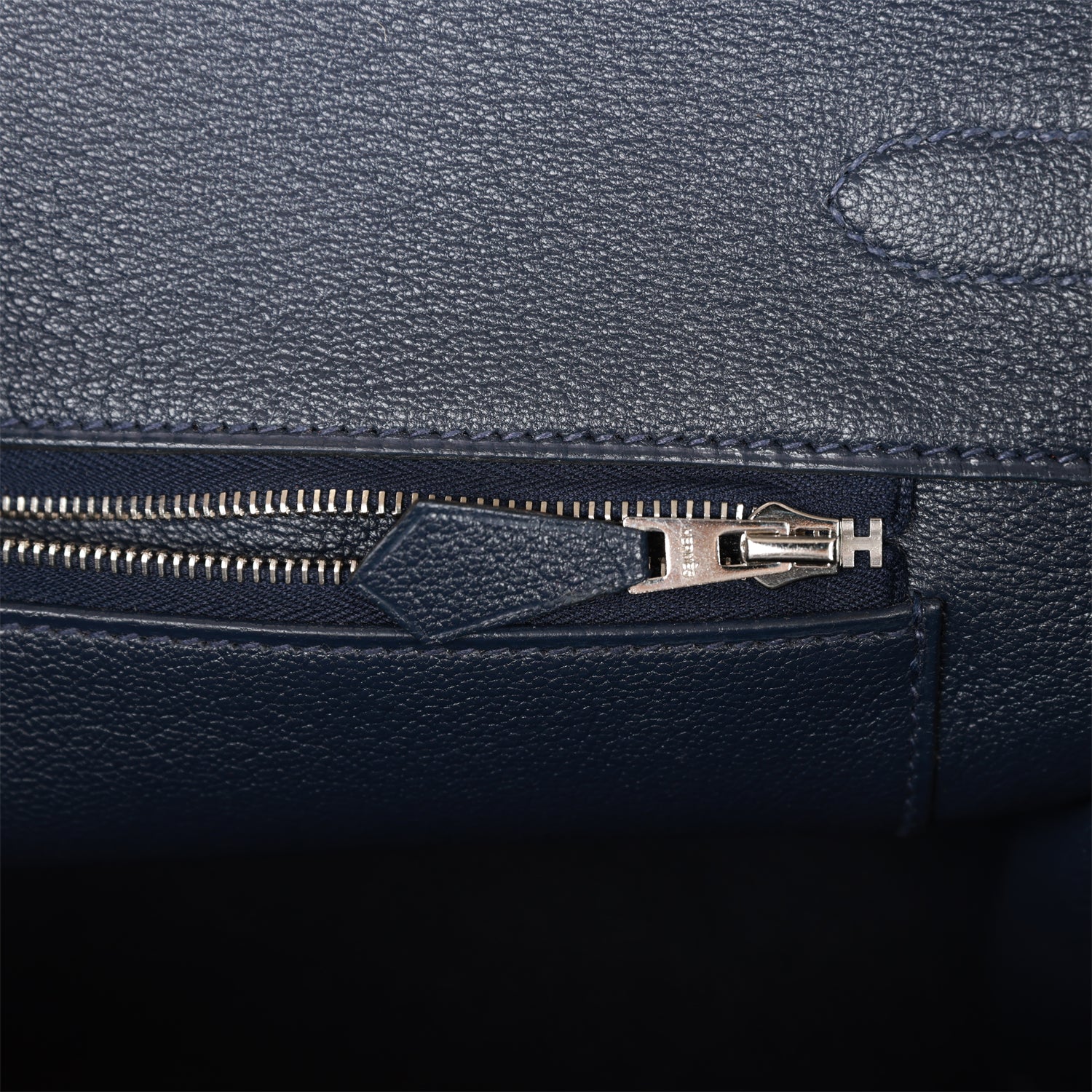 Top Quality HMS Special Order (HSS) Birkin 35 Craie and Bleu Nuit Togo Palladium Hardware