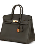 HMS Birkin 25 Vert de Gris Togo Gold Hardware