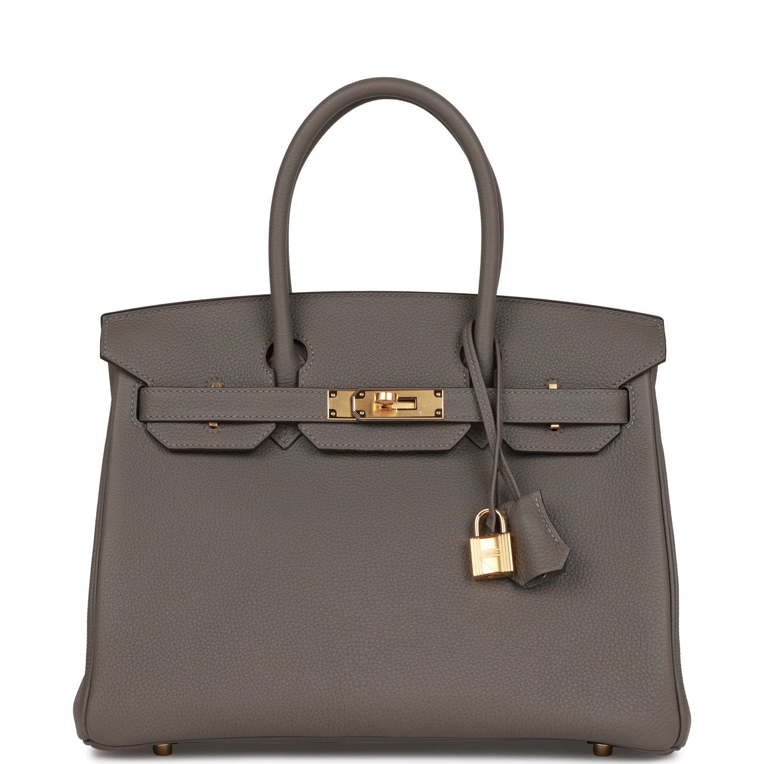 HMS Birkin 30 Gris Meyer Togo Gold Hardware