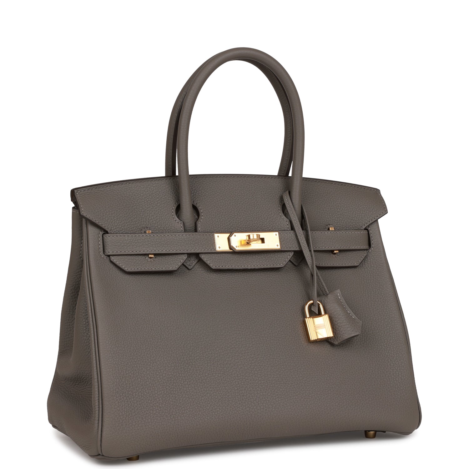 HMS Birkin 30 Gris Meyer Togo Gold Hardware