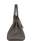 HMS Birkin 30 Gris Meyer Togo Gold Hardware