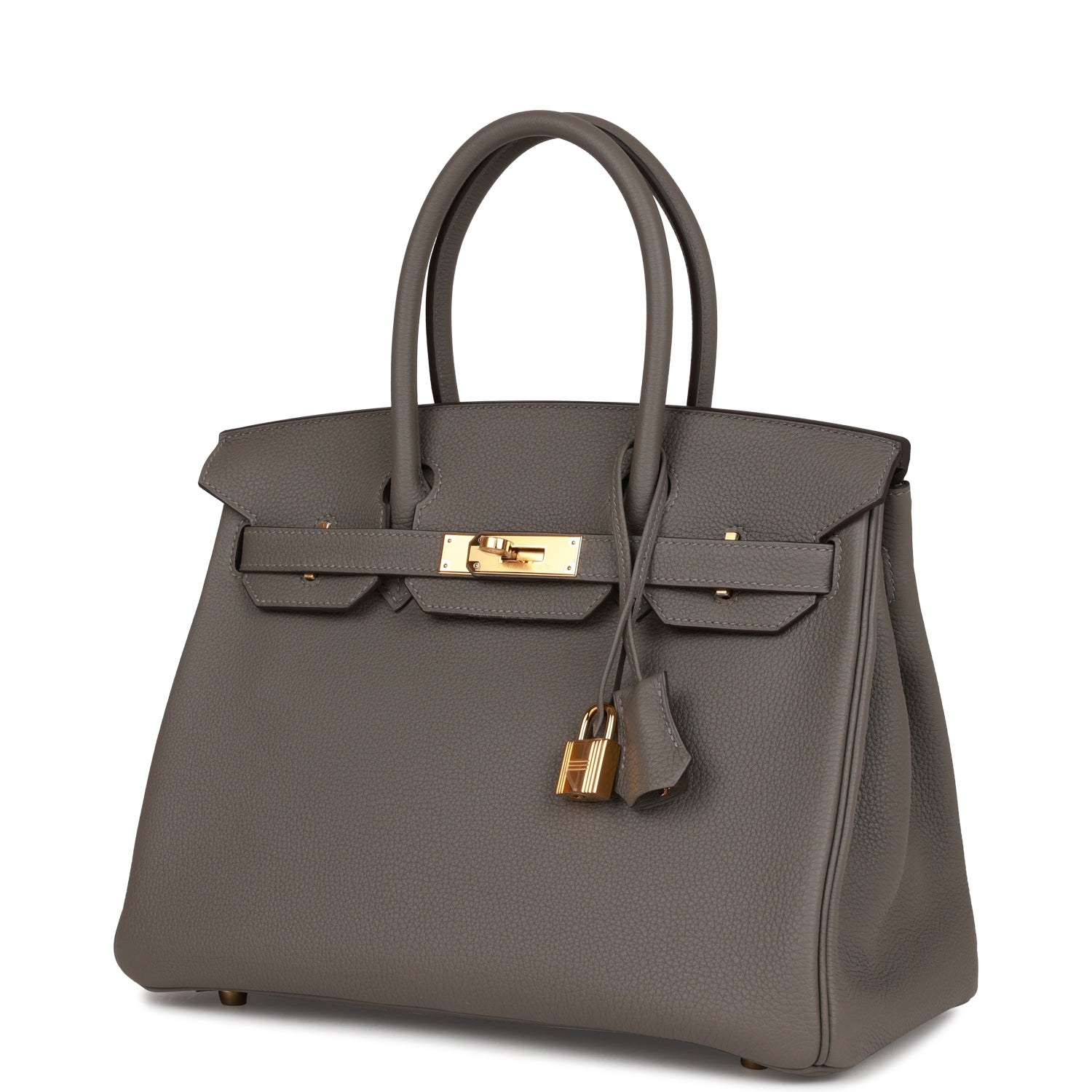 HMS Birkin 30 Gris Meyer Togo Gold Hardware
