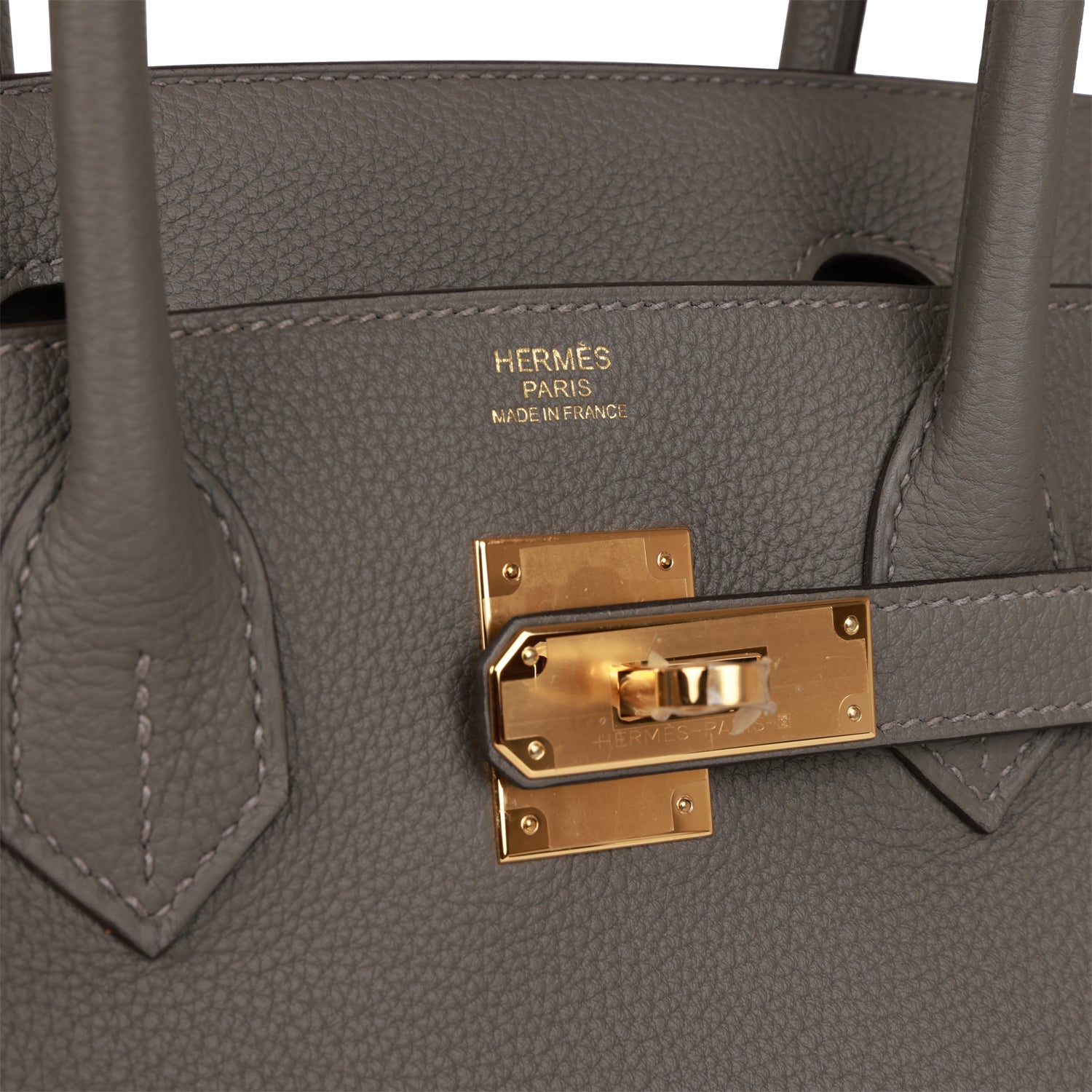 HMS Birkin 30 Gris Meyer Togo Gold Hardware