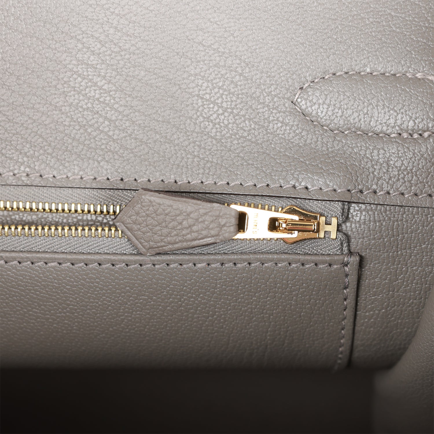 HMS Birkin 30 Gris Meyer Togo Gold Hardware