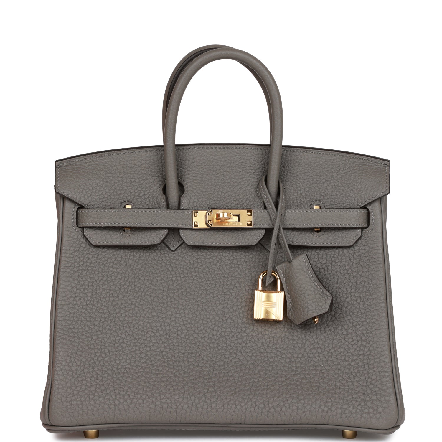 HMS Birkin 25 Gris Meyer Togo Gold Hardware