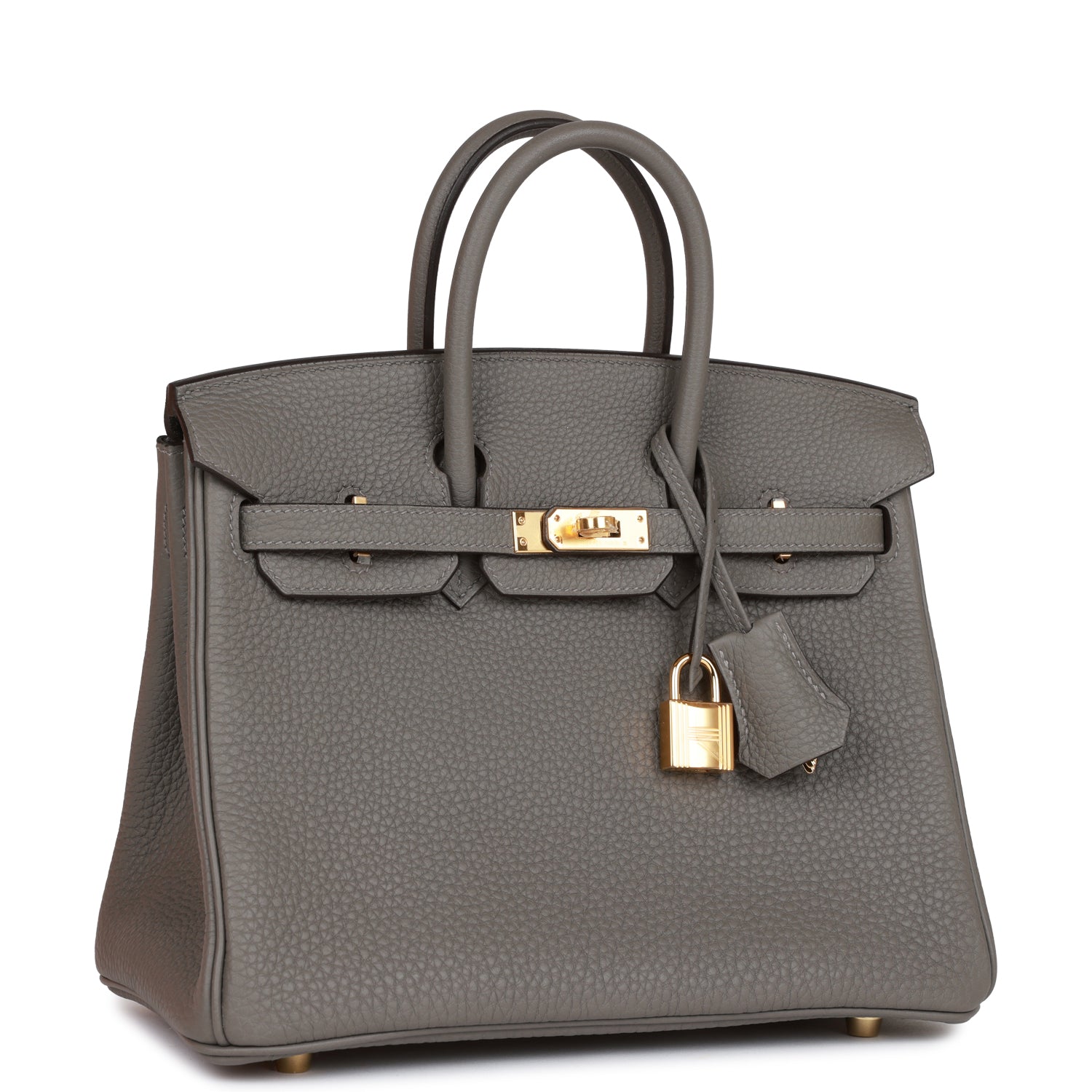 HMS Birkin 25 Gris Meyer Togo Gold Hardware