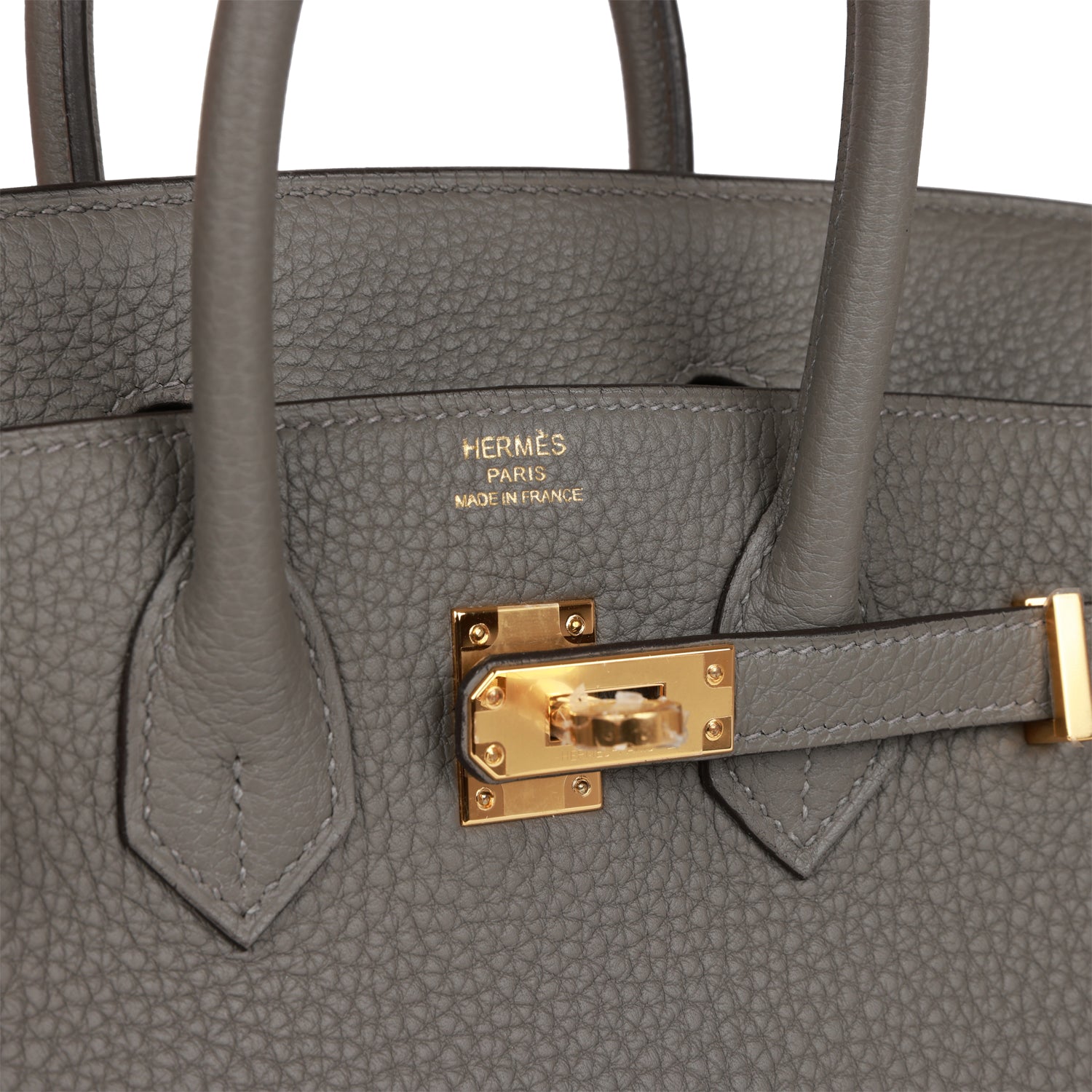 HMS Birkin 25 Gris Meyer Togo Gold Hardware