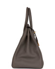 HMS Birkin 35 Gris Etain Togo Gold Hardware