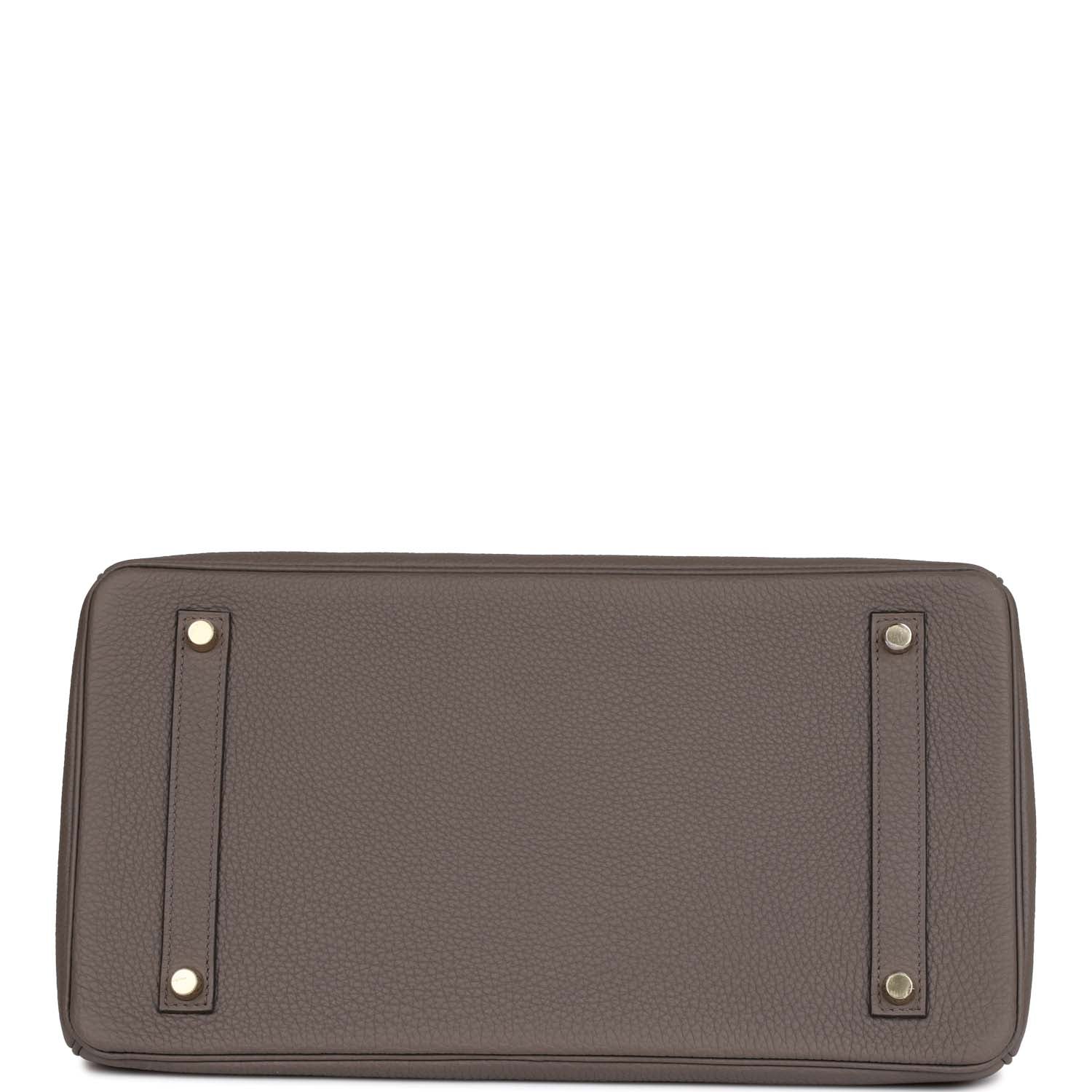 HMS Birkin 35 Gris Etain Togo Gold Hardware
