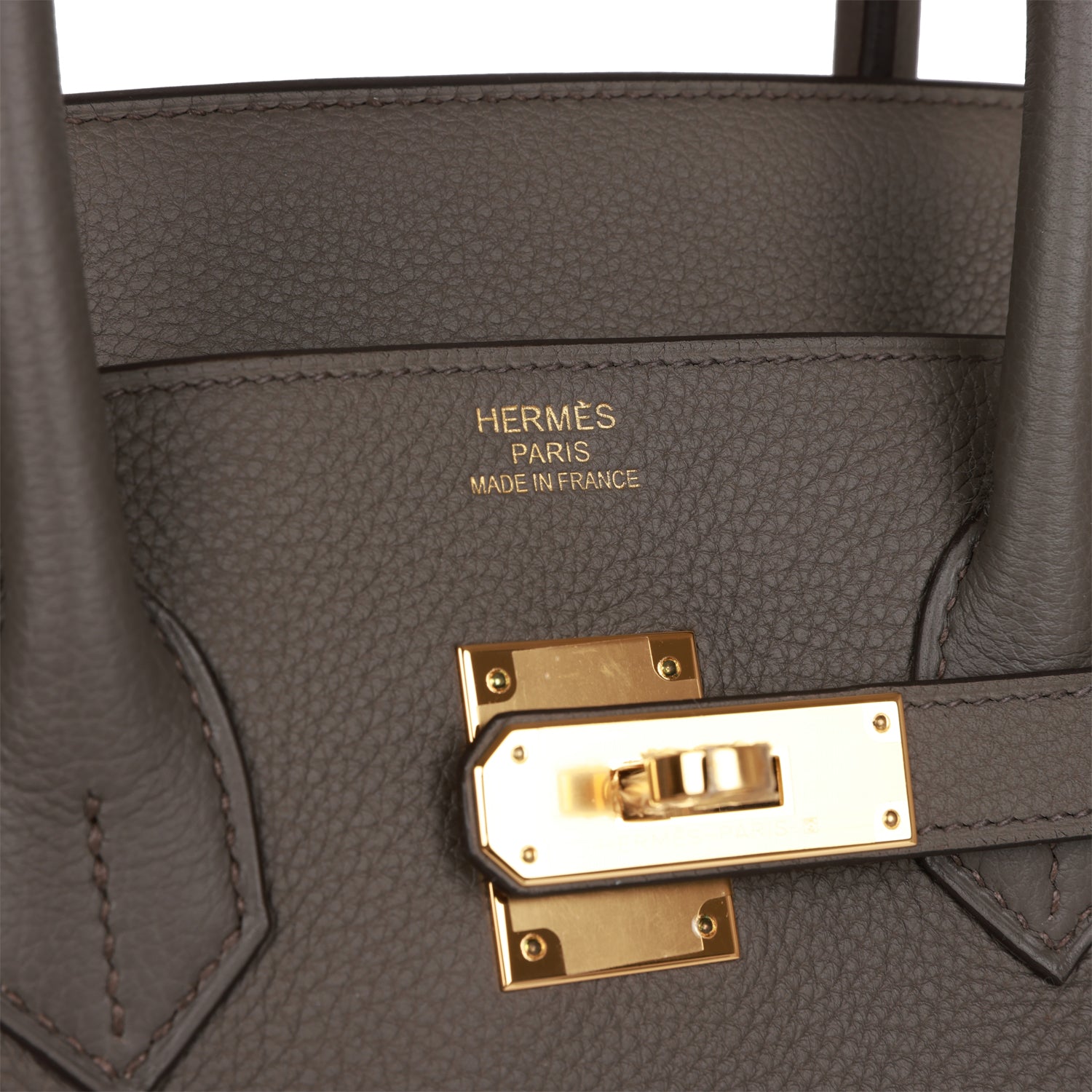 HMS Birkin 35 Gris Etain Togo Gold Hardware
