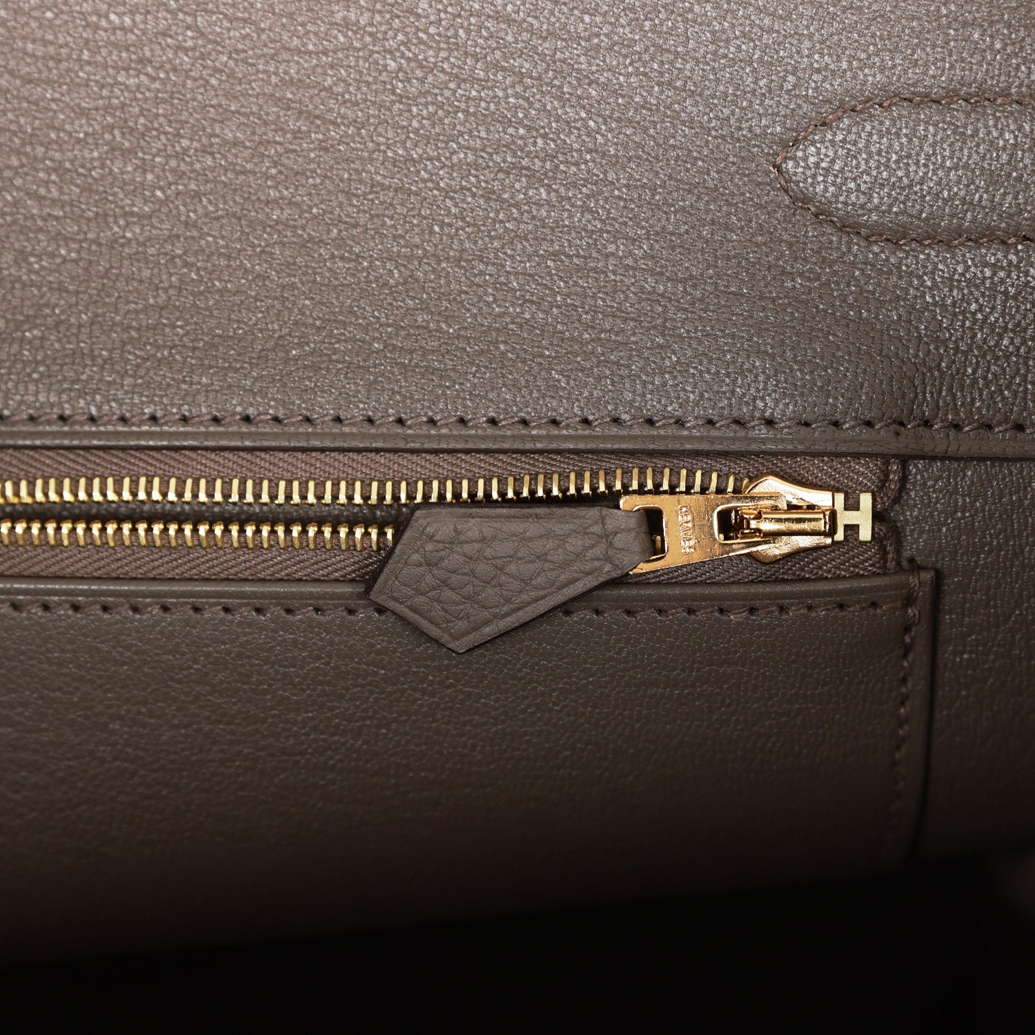 HMS Birkin 35 Gris Etain Togo Gold Hardware