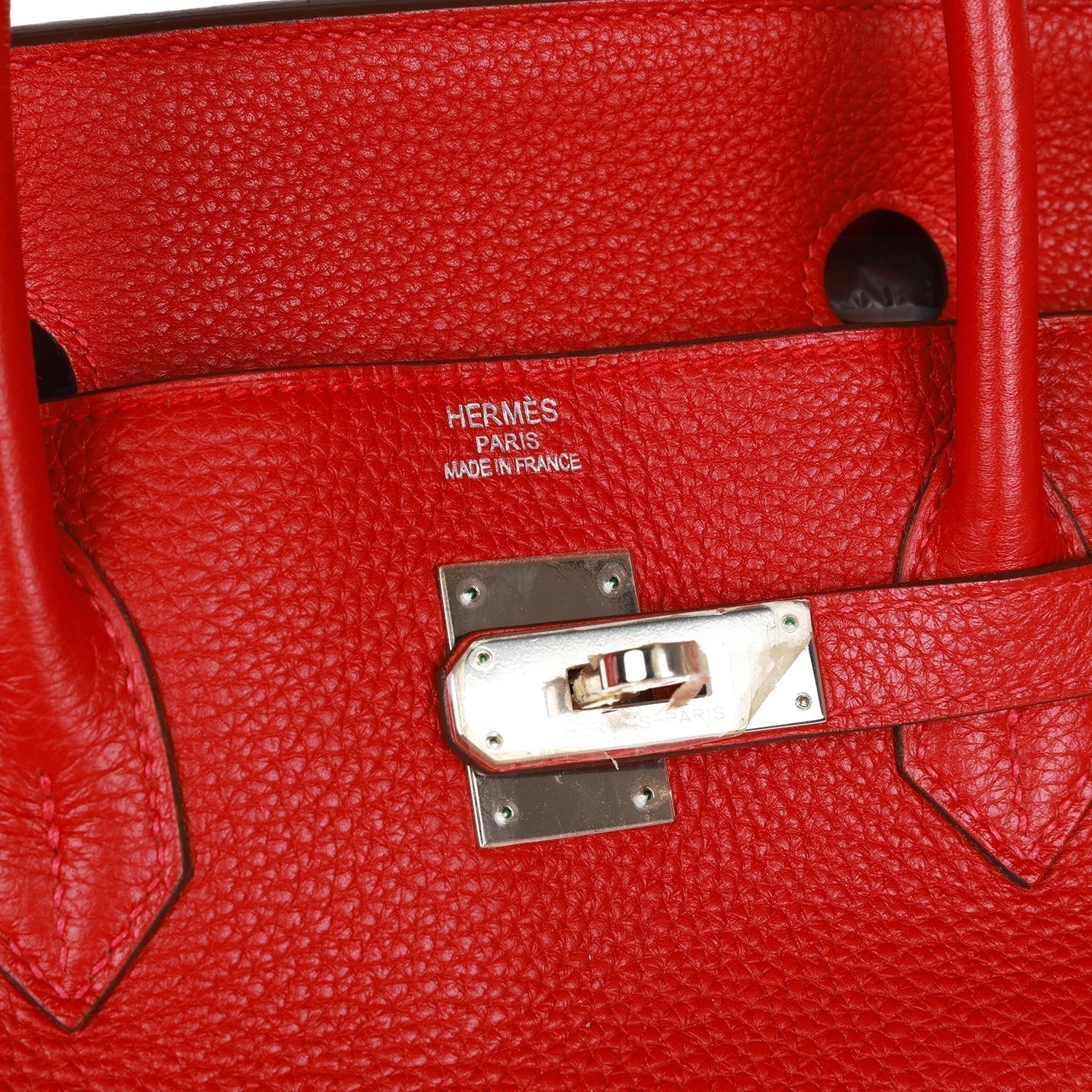 Top Quality HMS Birkin 40 Rouge Casaque Togo Palladium Hardware