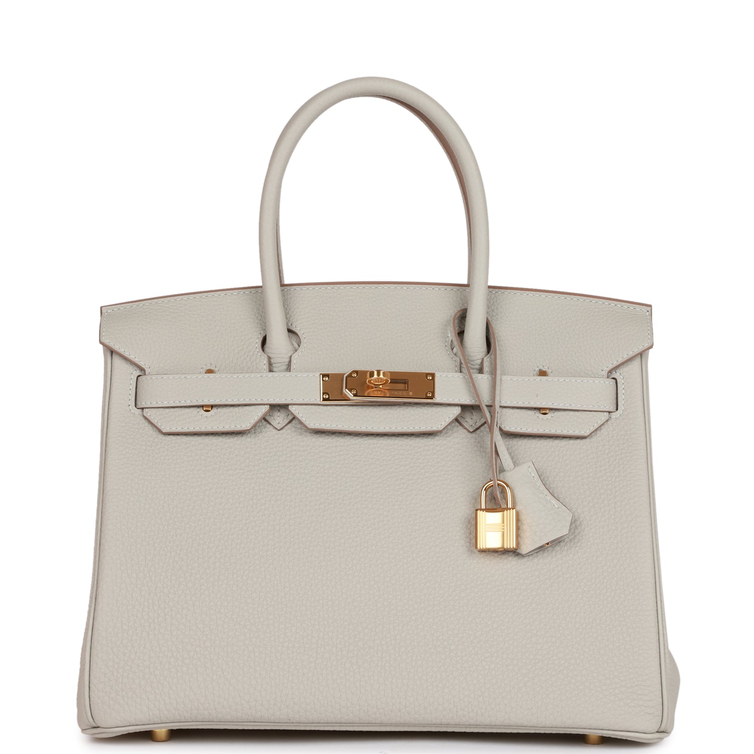 HMS Birkin 30 Gris Perle Togo Gold Hardware