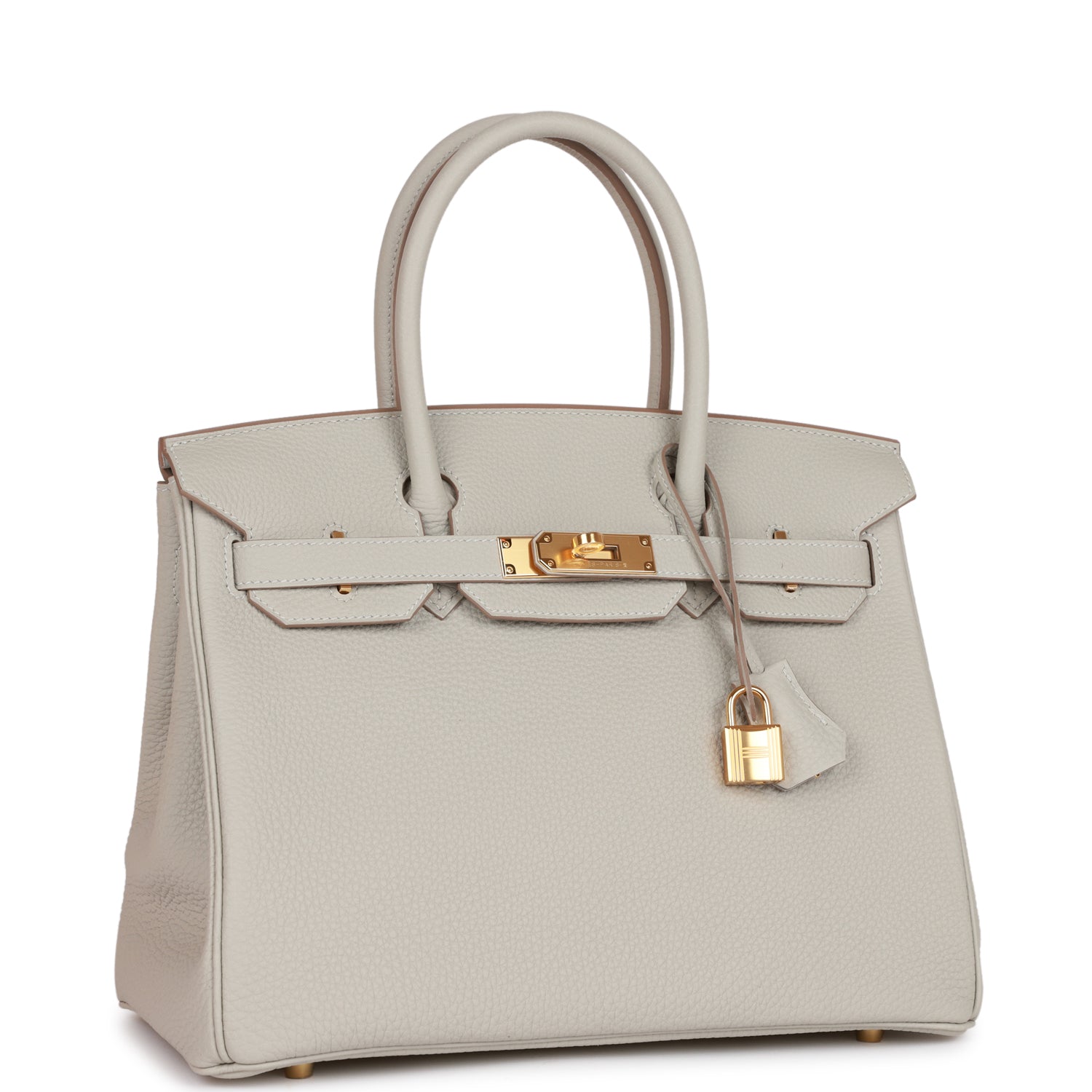 HMS Birkin 30 Gris Perle Togo Gold Hardware