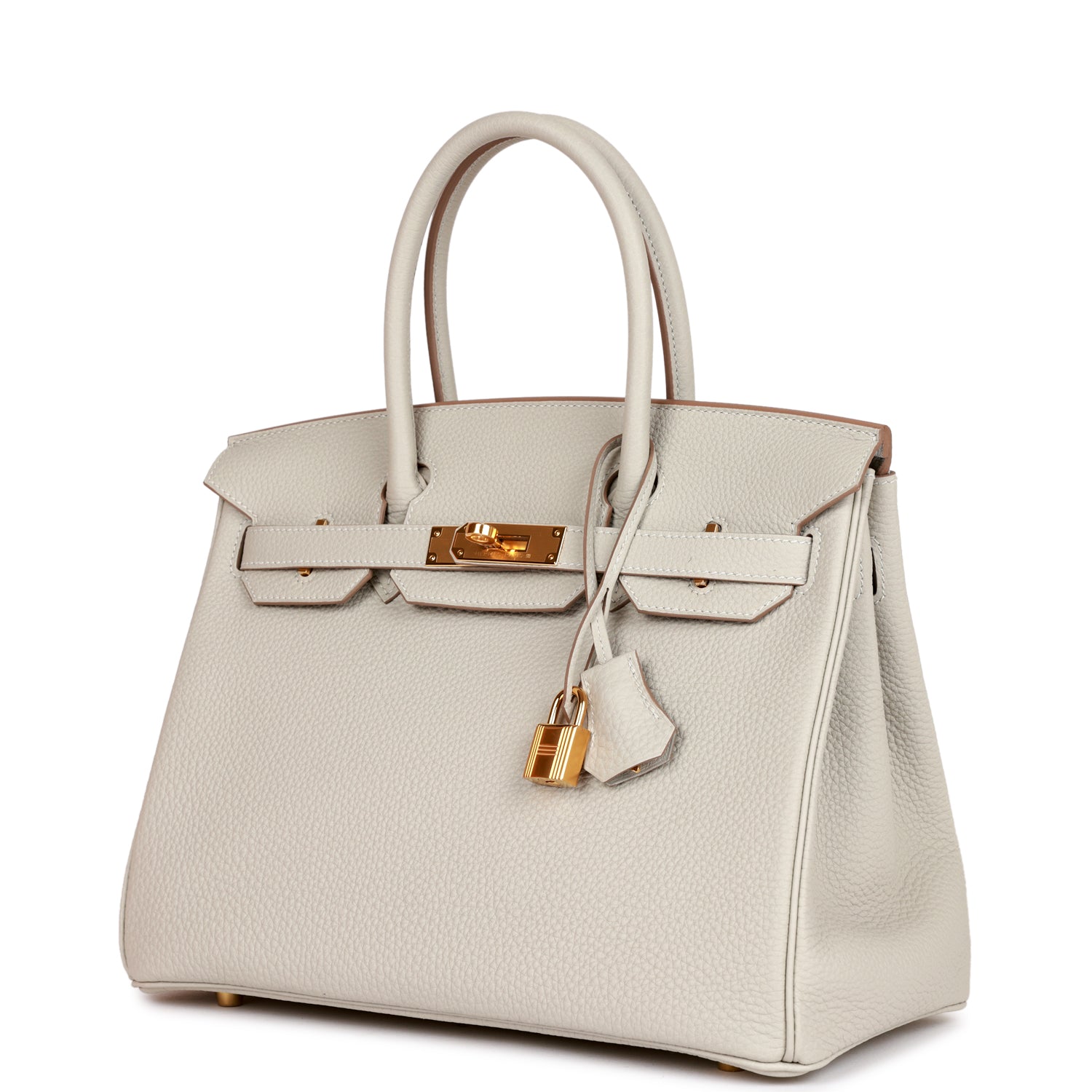 HMS Birkin 30 Gris Perle Togo Gold Hardware