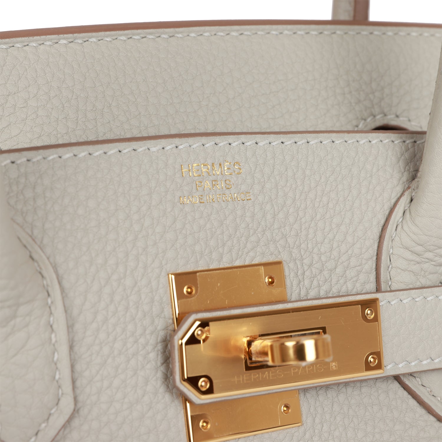 HMS Birkin 30 Gris Perle Togo Gold Hardware