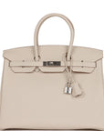 HMS Birkin 35 Craie Togo Palladium Hardware