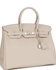 HMS Birkin 35 Craie Togo Palladium Hardware