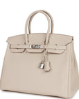 HMS Birkin 35 Craie Togo Palladium Hardware