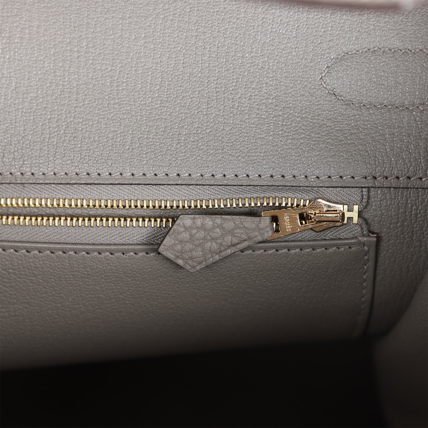HMS Birkin 35 Gris Meyer Togo Gold Hardware