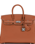 HMS Birkin 25 Gold Togo Palladium Hardware