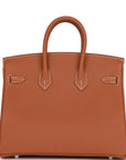 HMS Birkin 25 Gold Togo Palladium Hardware