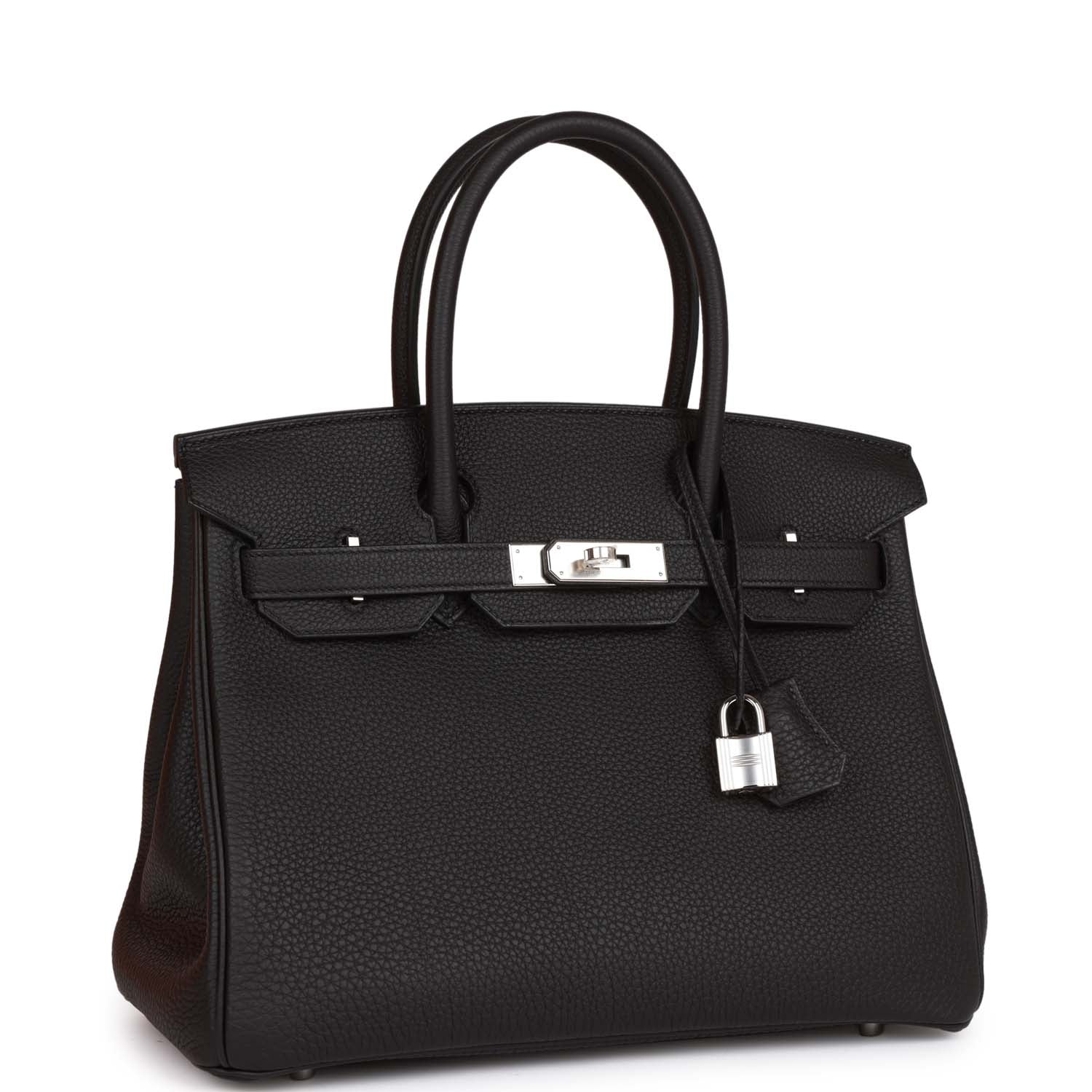 HMS Birkin 30 Black Togo Palladium Hardware