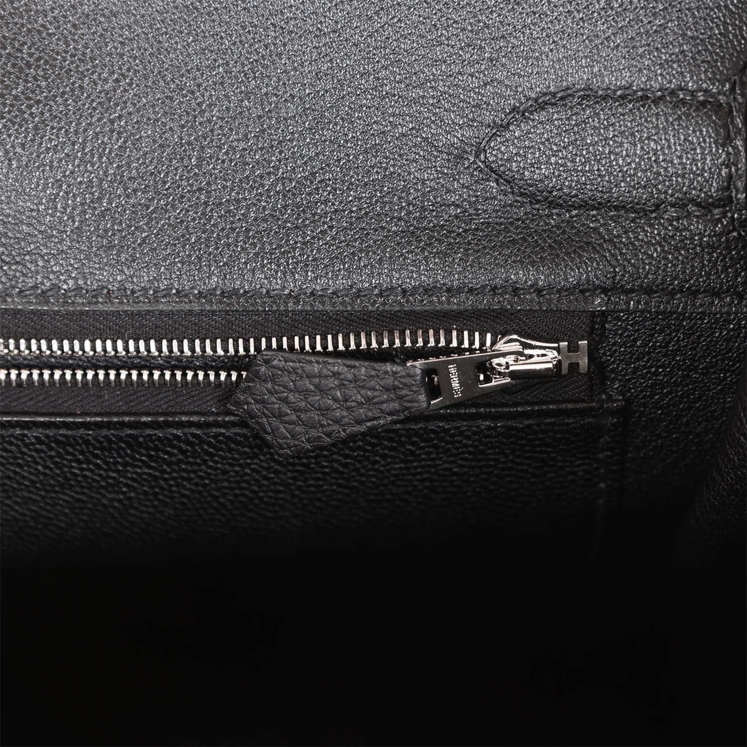HMS Birkin 30 Black Togo Palladium Hardware