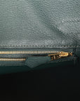 HMS Birkin 30 Vert Fonce Matte Porosus Crocodile Gold Hardware