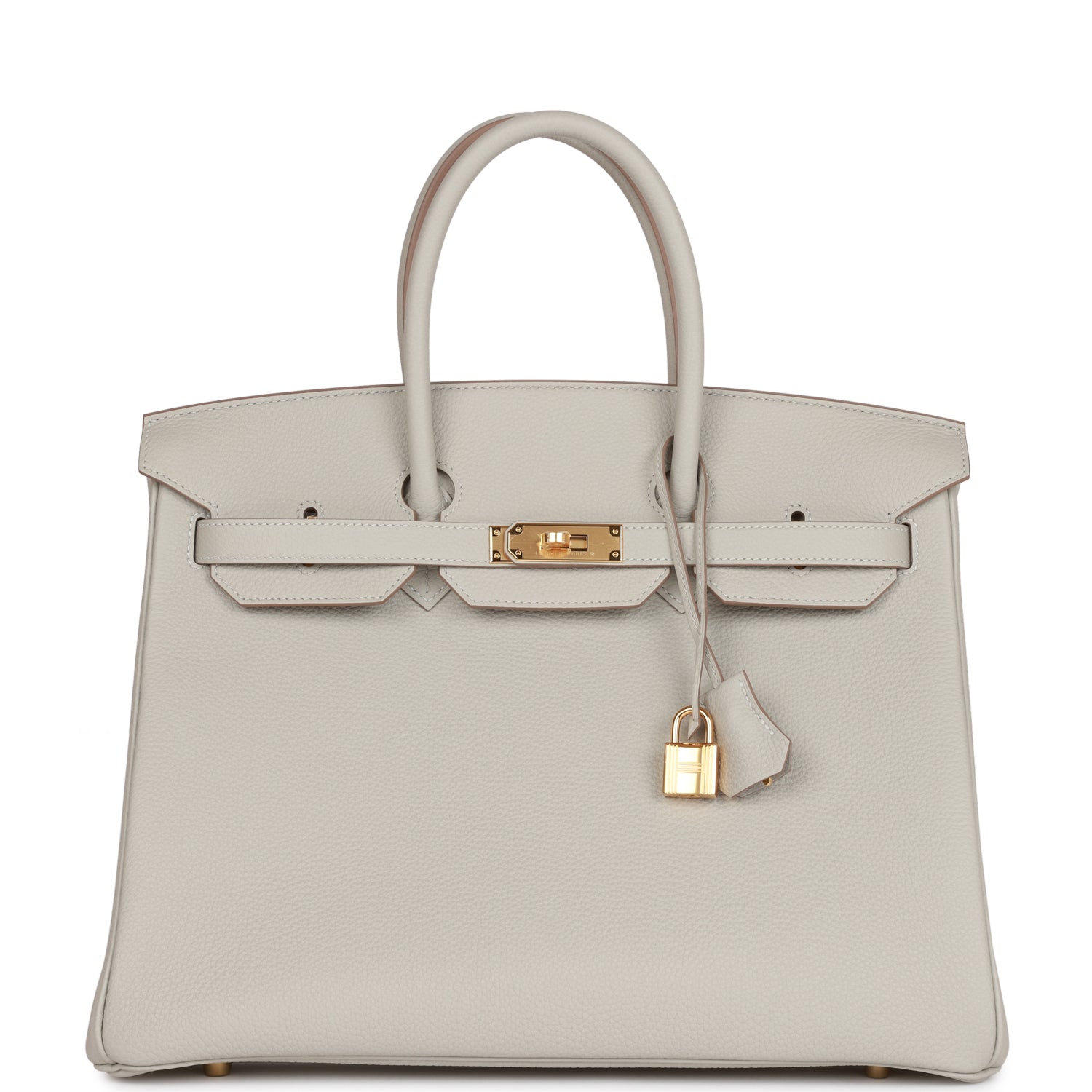 HMS Birkin 35 Gris Perle Togo Gold Hardware