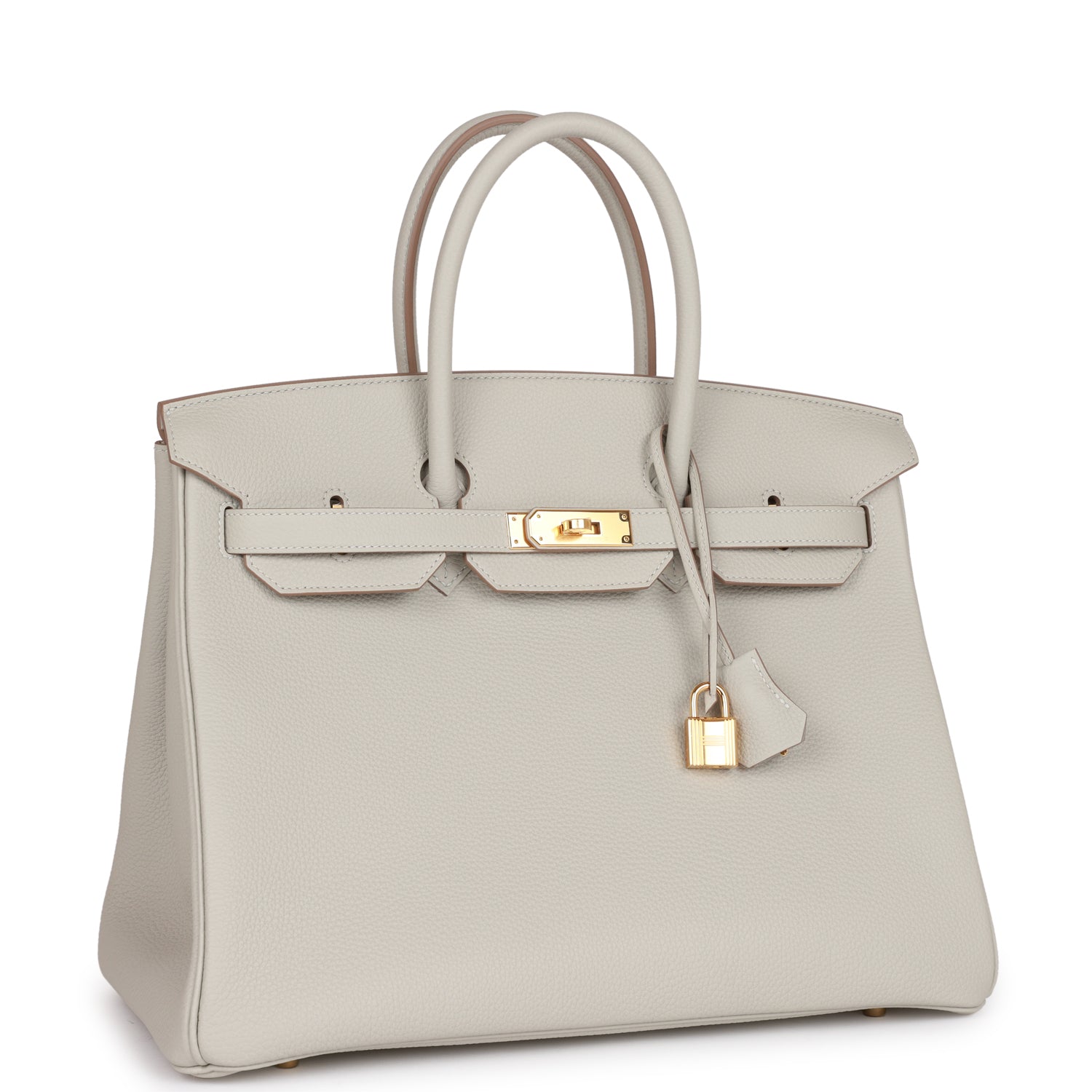 HMS Birkin 35 Gris Perle Togo Gold Hardware