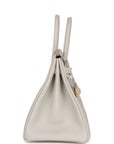HMS Birkin 35 Gris Perle Togo Gold Hardware