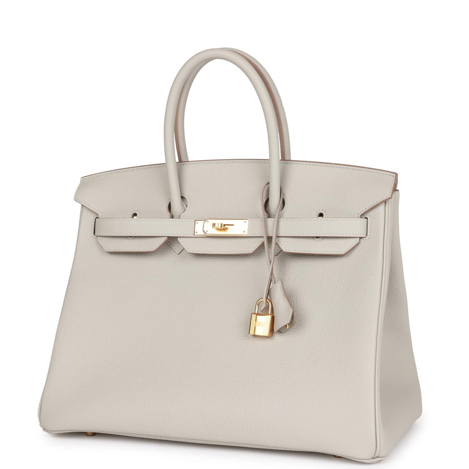 HMS Birkin 35 Gris Perle Togo Gold Hardware