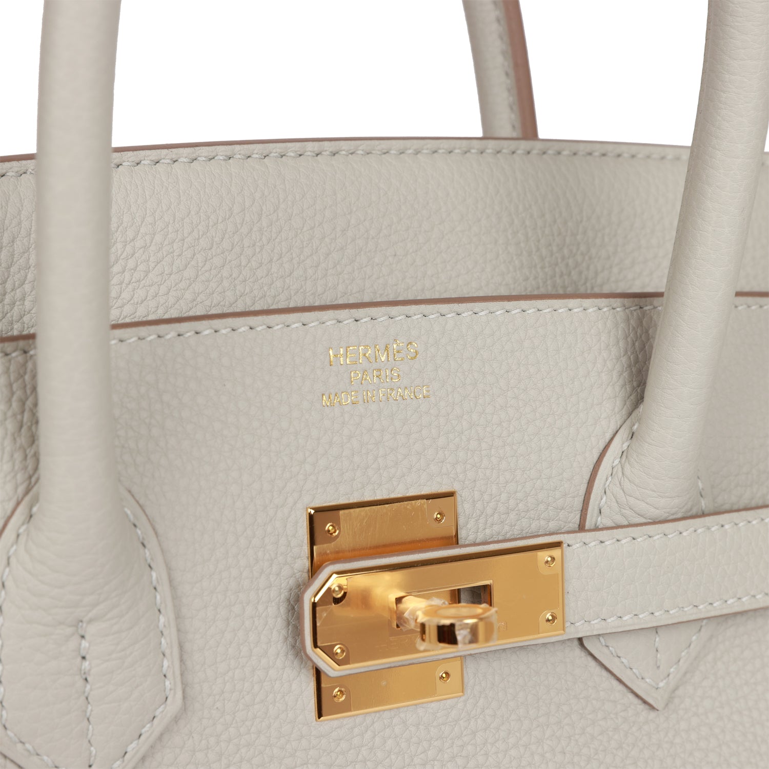 HMS Birkin 35 Gris Perle Togo Gold Hardware