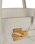 HMS Birkin 35 Gris Perle Togo Gold Hardware
