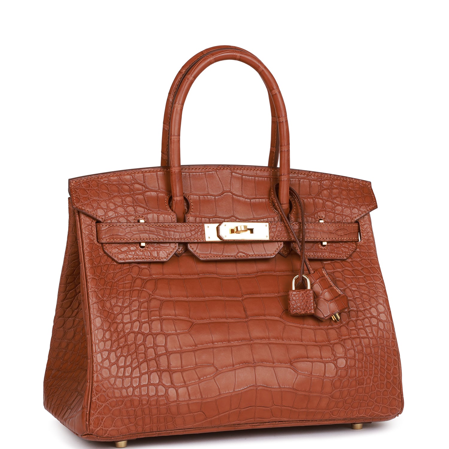 HMS Birkin 30 Gold Matte Alligator Gold Hardware