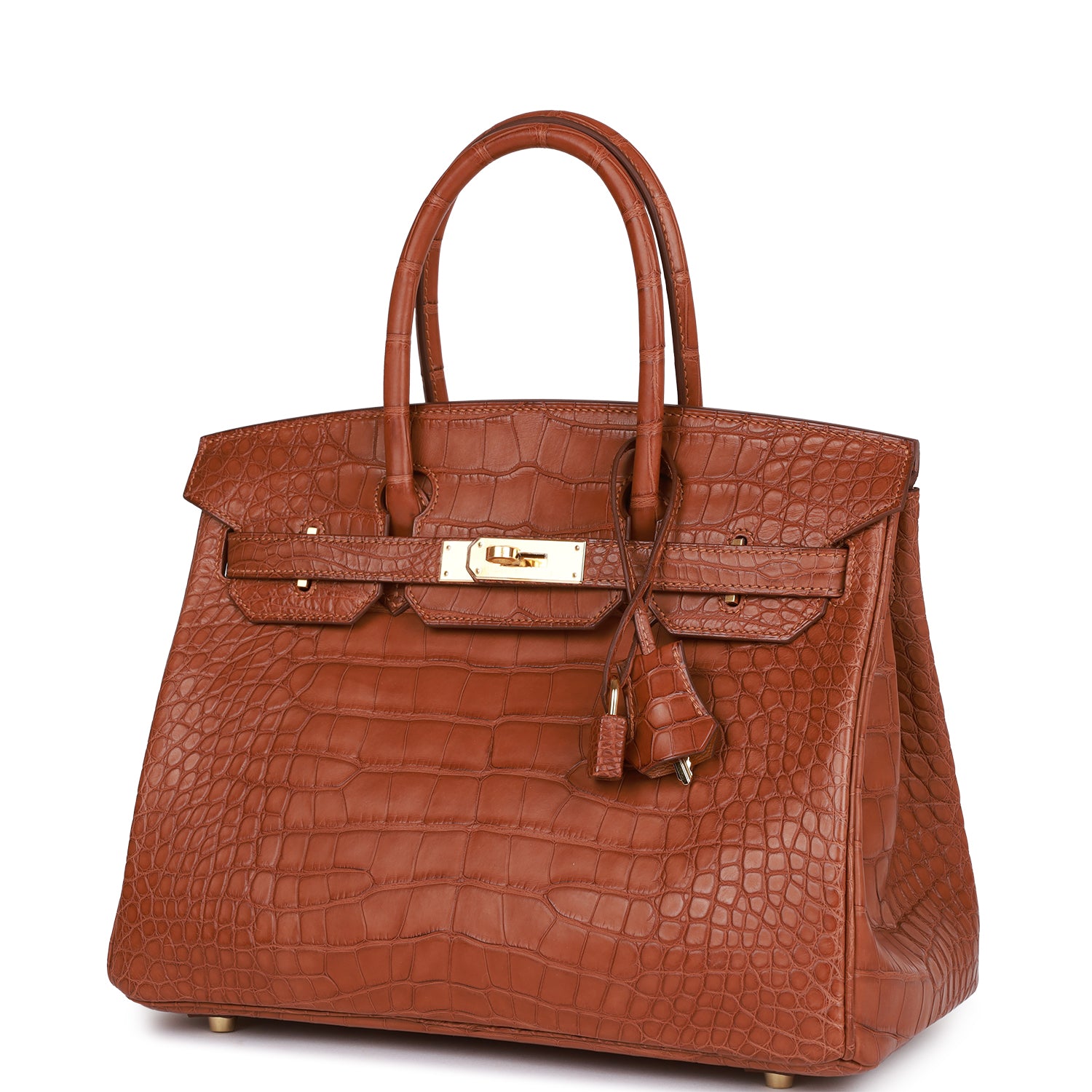 HMS Birkin 30 Gold Matte Alligator Gold Hardware