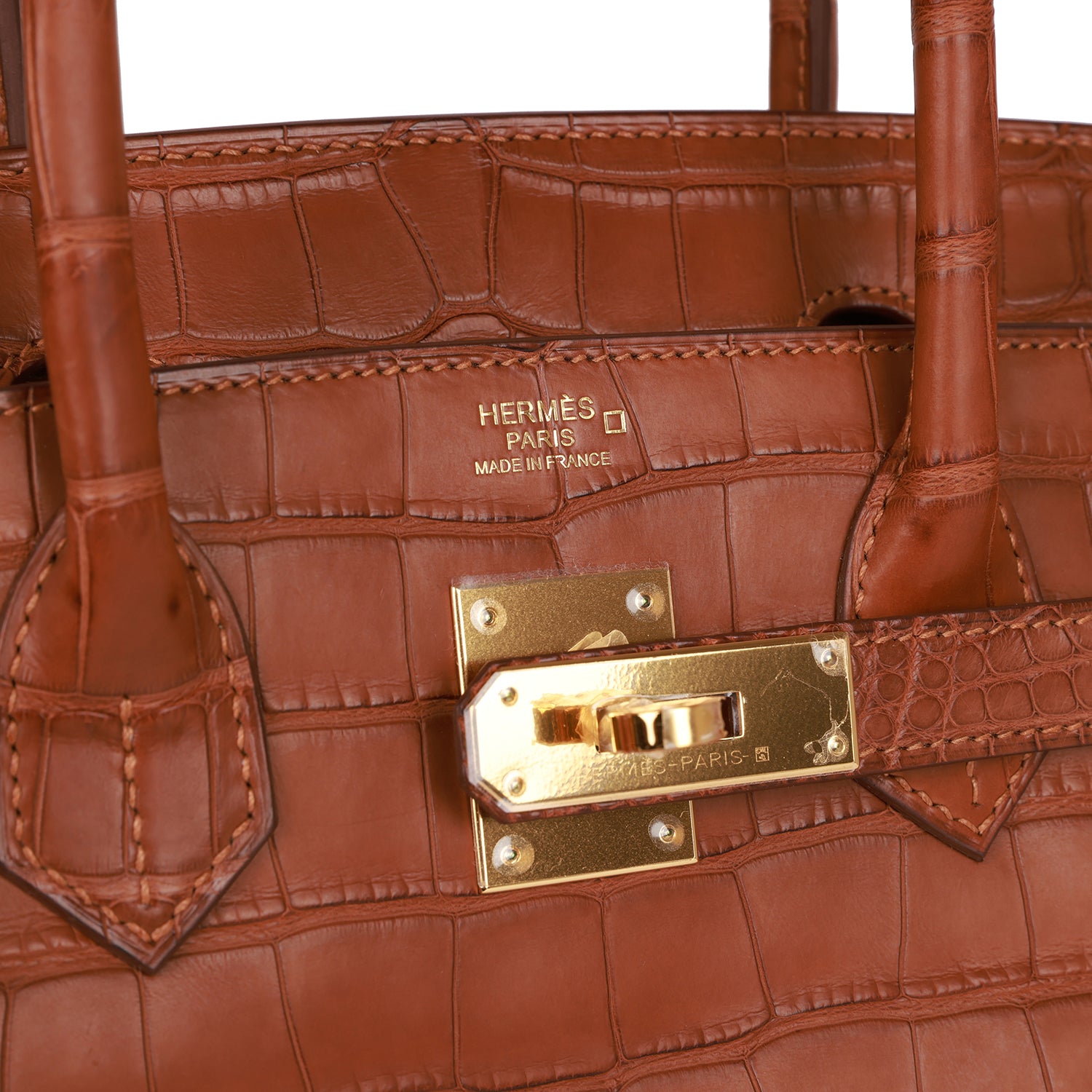 HMS Birkin 30 Gold Matte Alligator Gold Hardware