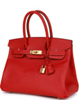 HMS Birkin 30 Rouge Casaque Epsom Gold Hardware