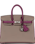 HMS Special Order (HSS) Birkin 25 Gris Asphalte and Anenome Togo Brushed Palladium Hardware